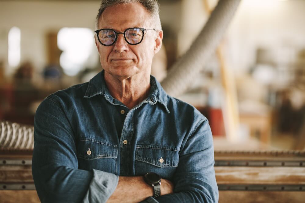 Senior man looking at a camera 