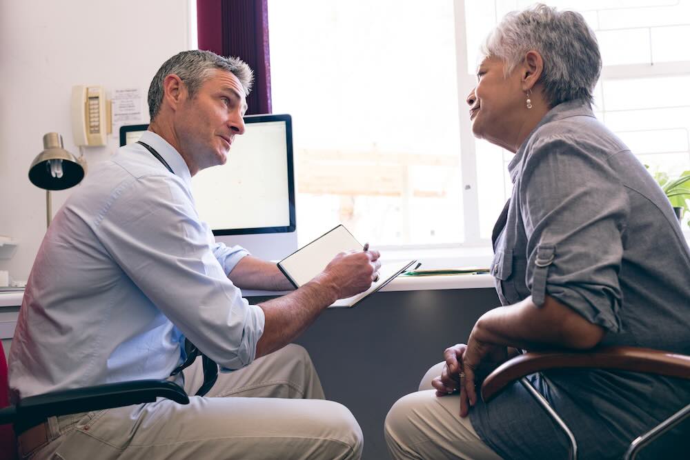 Senior woman with a doctor 